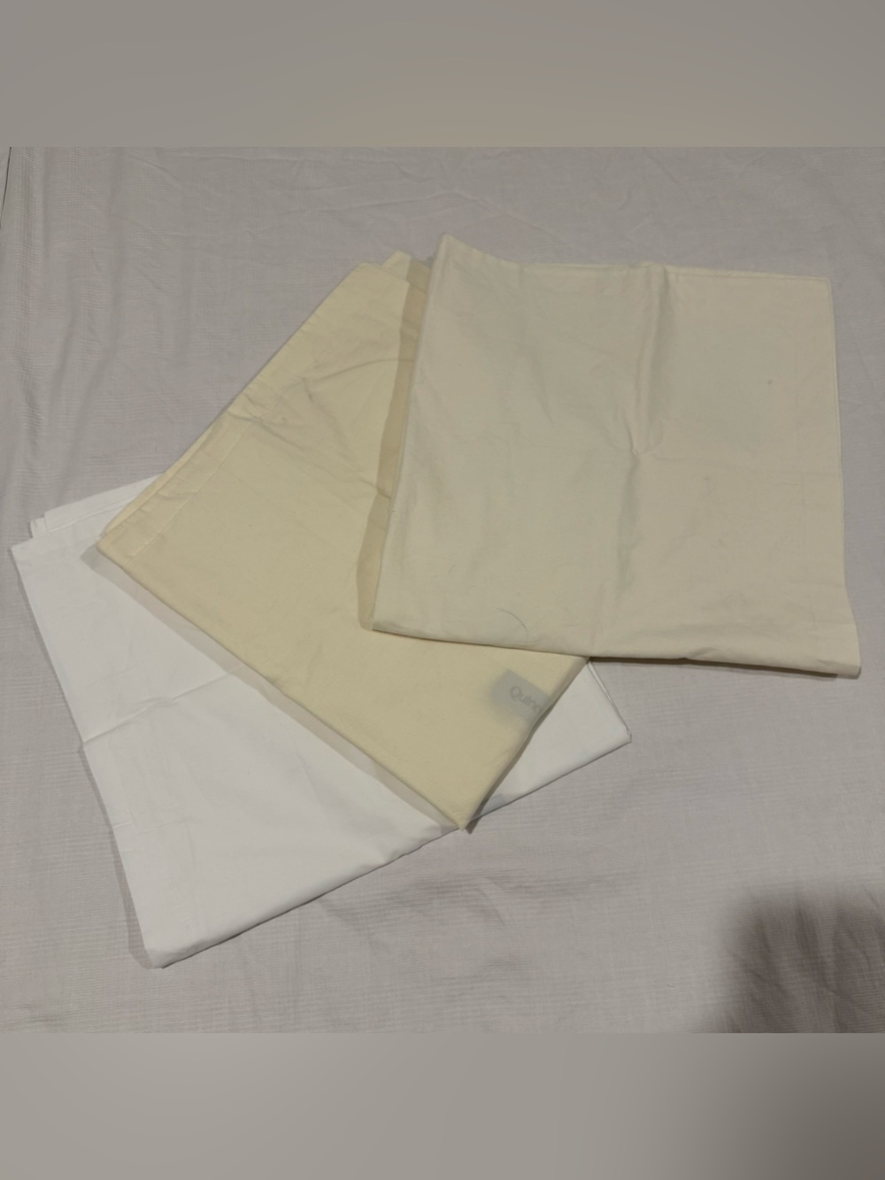 New Quince Bundle of 3 Organic Brushed Cotton Euro Sham $78 with Defects